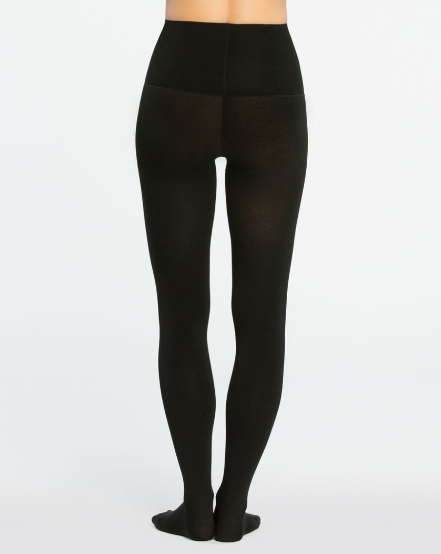 Shapewear Spanx | Spanx Plush Tummy Shaping Tights Very Black