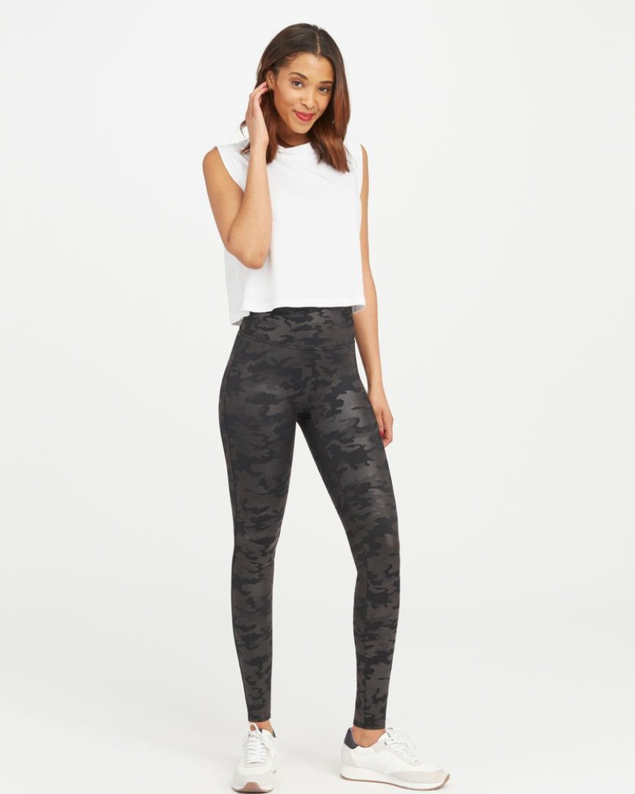 Clothing Spanx | Spanx Faux Leather Camo Leggings