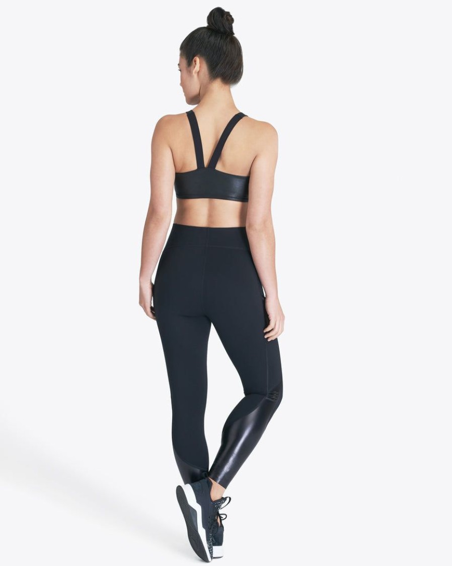 Clothing Spanx | Spanx Every.Wear Gloss Pocket Leggings Very Black