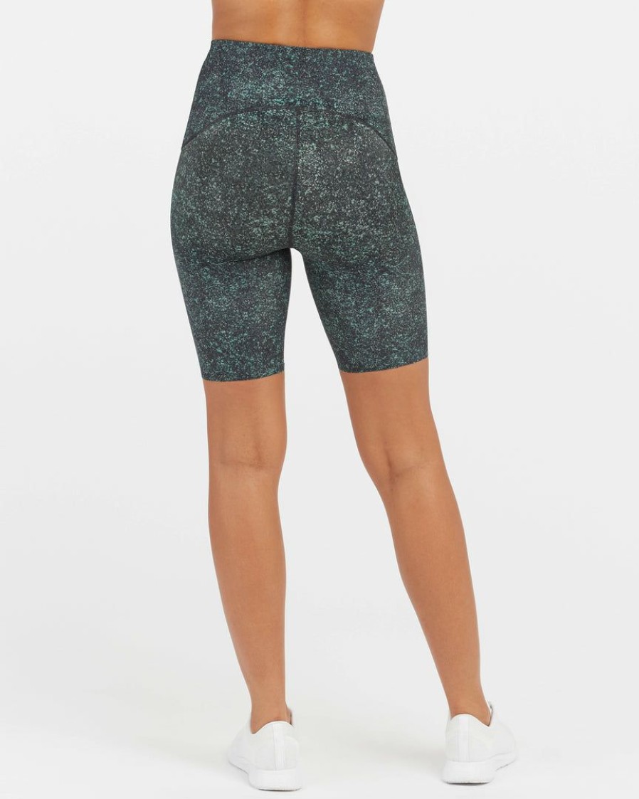 Leggings Spanx | Spanx Booty Boost Active 8" Speckled Bike Short Speckled Emerald