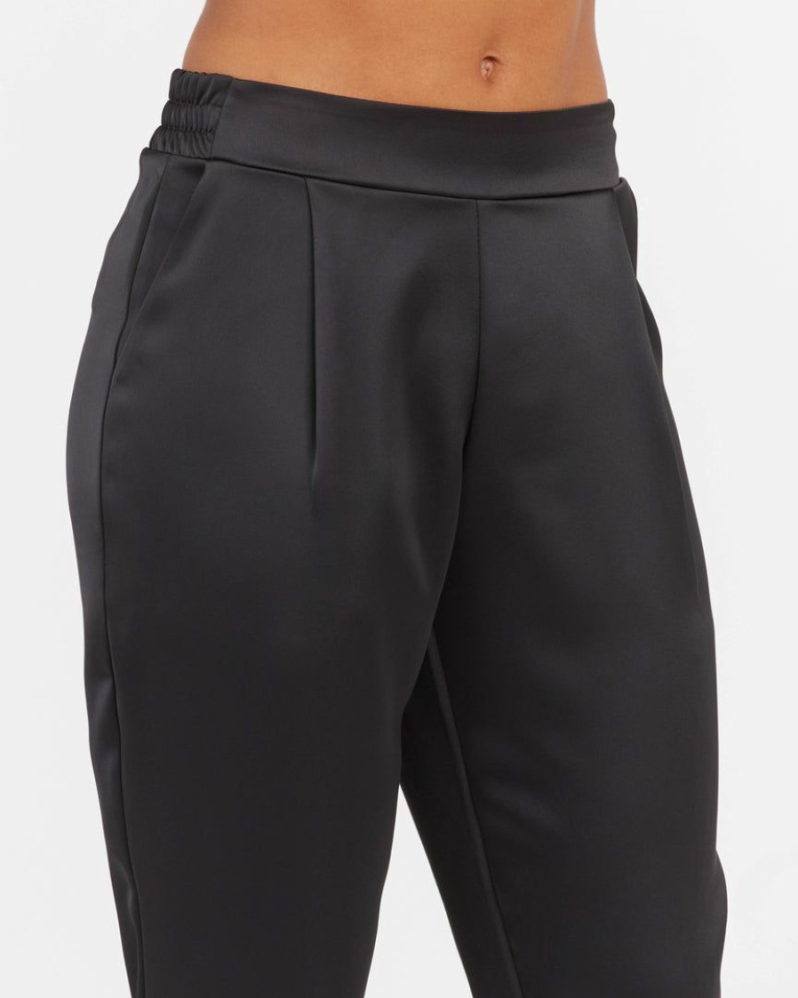 Clothing Spanx | Spanx Satin Jogger Clothing Classic Black