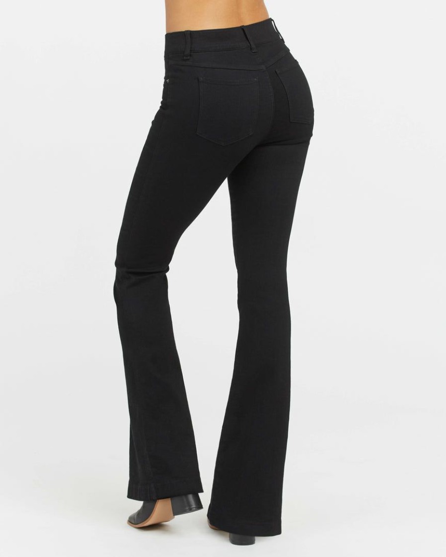 Clothing Spanx | Spanx Flare Jeans, Back In Stock Clean Black