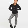 Clothing Spanx | Spanx Girls Faux Leather Snake Shine Leggings Grey Snake