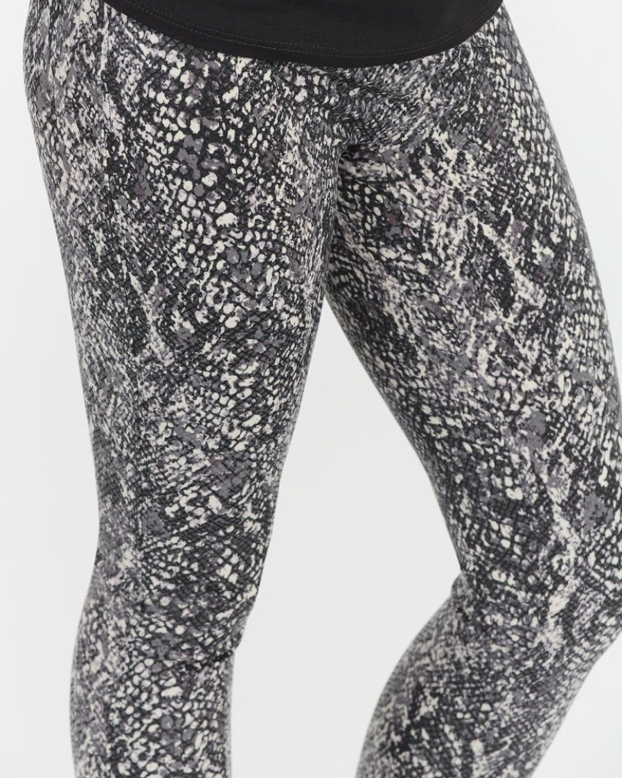 Clothing Spanx | Spanx Girls Faux Leather Snake Shine Leggings Grey Snake