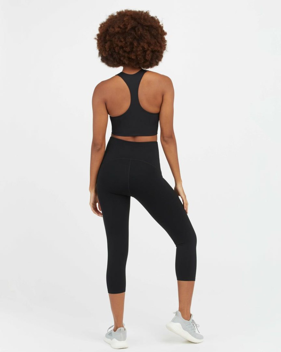 Clothing Spanx | Spanx Booty Boost Active Cropped Leggings Very Black