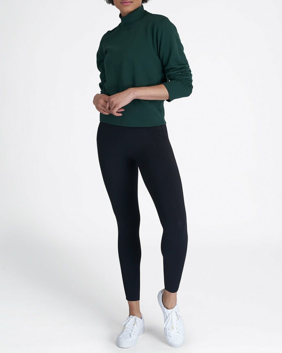 Clothing Spanx | Spanx Every.Wear Active Mesh Side Stripe Leggings Very Black