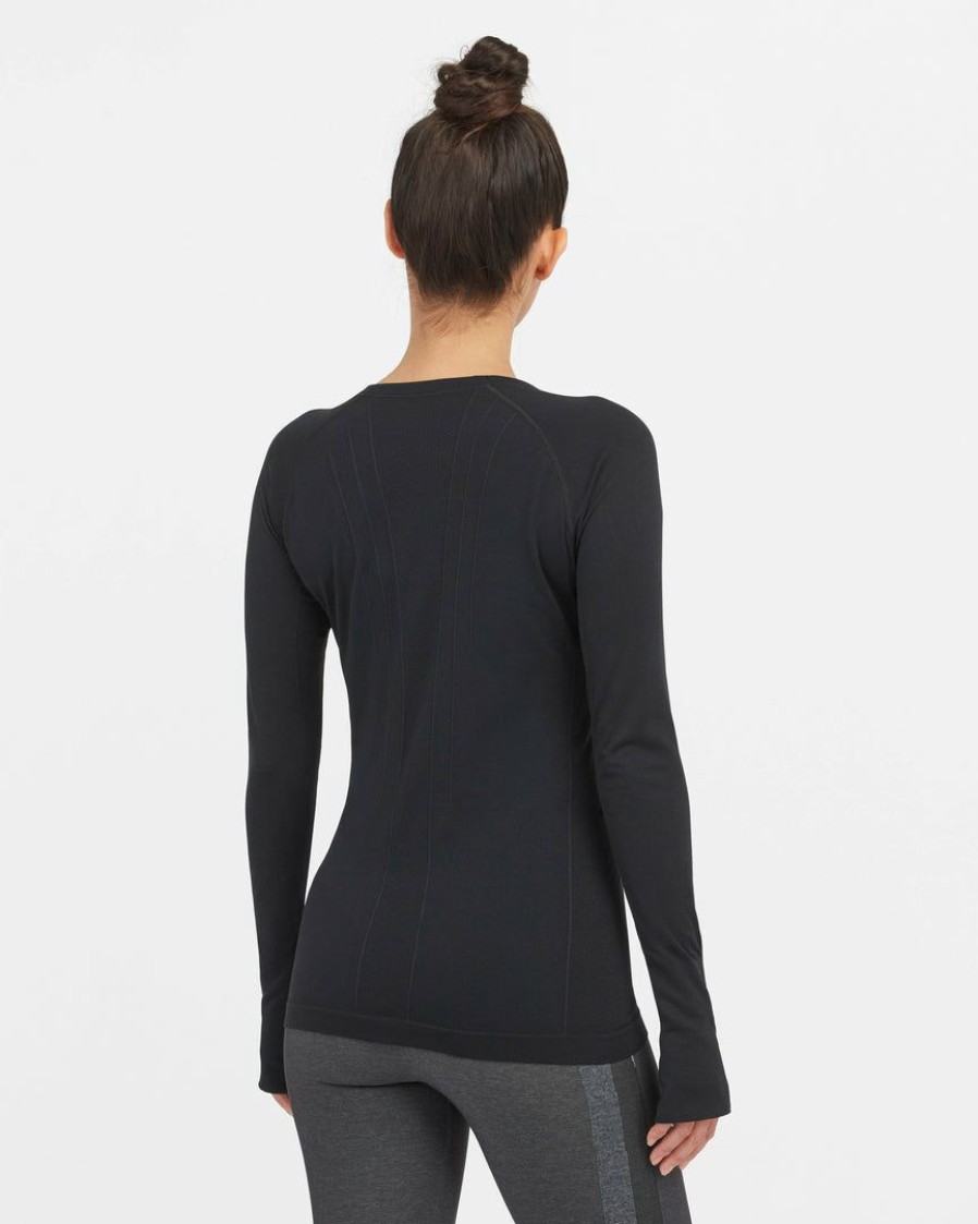 Leggings Spanx | Spanx Look At Me Now Seamless Long Sleeve Tee