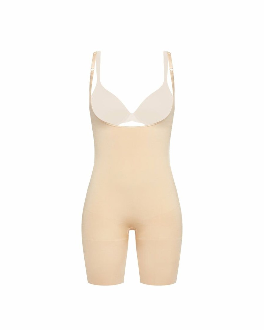 Shapewear Spanx | Spanx Power Open-Bust Mid-Thigh Bodysuit