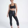 Clothing Spanx | Spanx Faux Leather Active Cropped Leggings Very Black