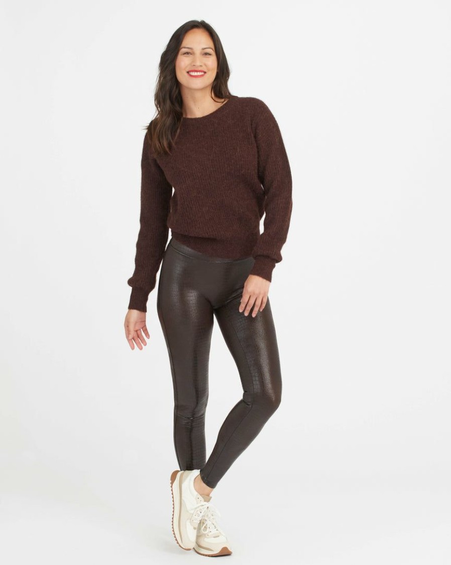 Clothing Spanx | Spanx Faux Leather Croc Shine Leggings