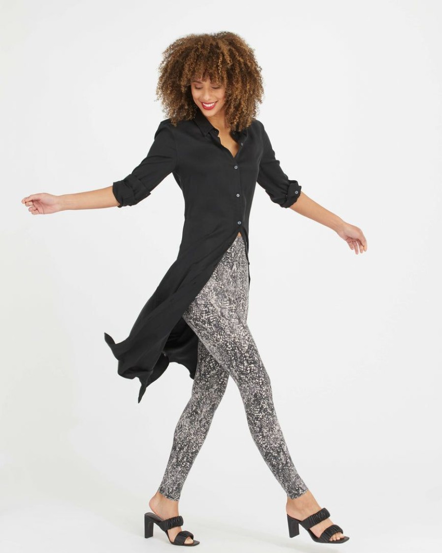 Clothing Spanx | Spanx Faux Leather Snake Shine Leggings