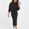 Clothing Spanx | Spanx Airessentials Midi Skirt Comfy Essentials Very Black