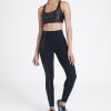 Clothing Spanx | Spanx Every.Wear Gloss Side Stripe Leggings Very Black