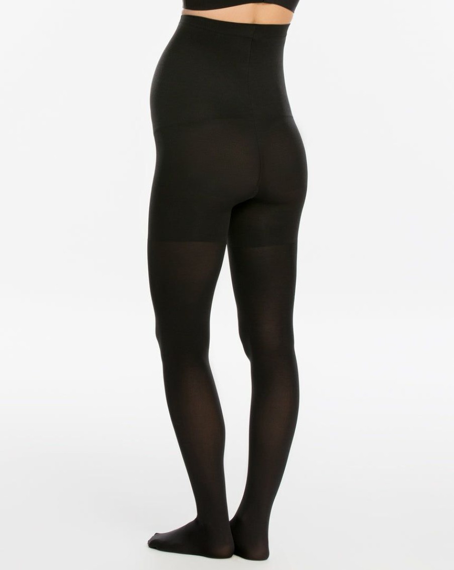 Shapewear Spanx | Spanx Mama Mid-Thigh Shaping Tights Hosiery Very Black