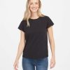 Clothing Spanx | Spanx Pima Cotton Crew Neck Tee The Summer Shop