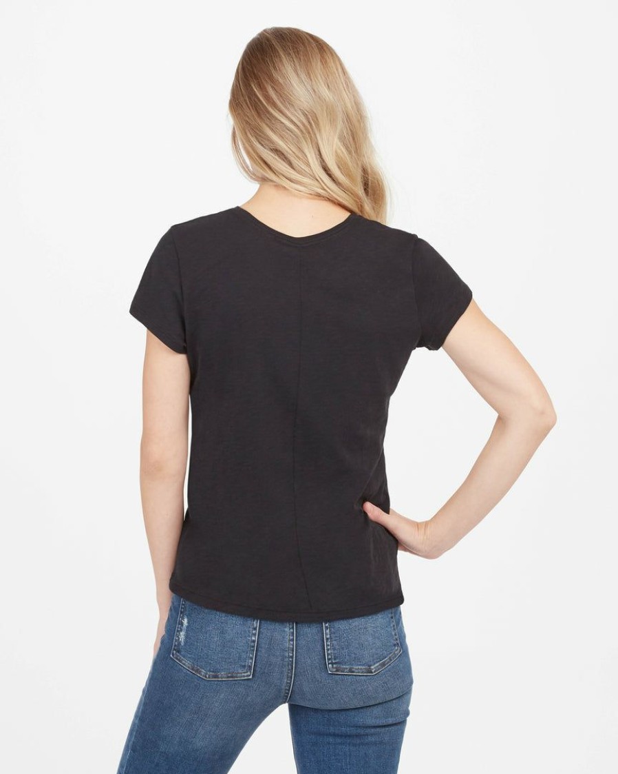 Clothing Spanx | Spanx Pima Cotton Crew Neck Tee The Summer Shop