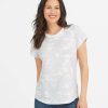 Clothing Spanx | Spanx Comfy Essentials Pima Cotton Printed Graphic Tee White Camo