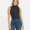 Clothing Spanx | Spanx New Suit Yourself Ribbed Mock Neck Sleeveless Bodysuit