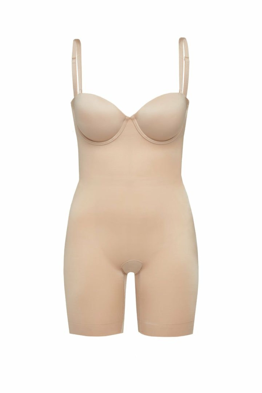 Shapewear Spanx | Spanx Shapewear Suit Your Fancy Strapless Cupped Mid-Thigh Bodysuit