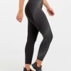 Clothing Spanx | Spanx Every.Wear Reflective 7/8 Leggings Very Black/Silver