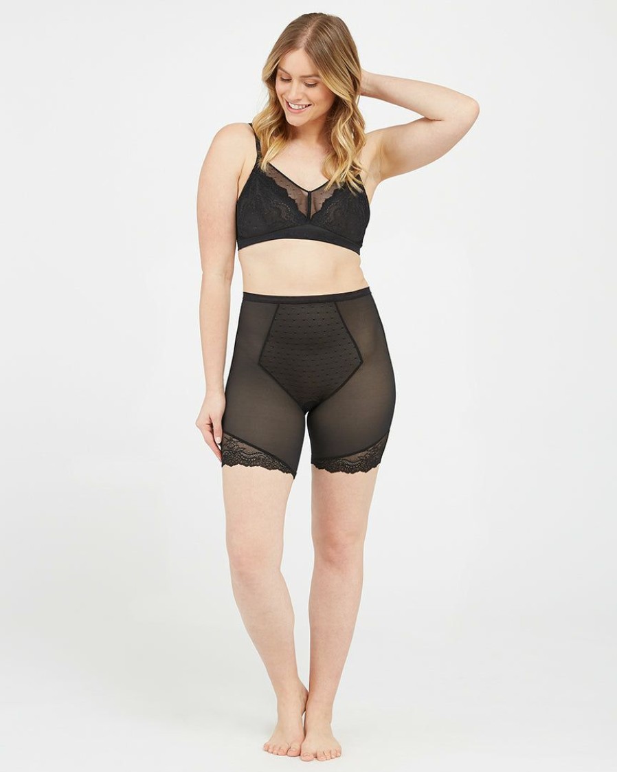 Shapewear Spanx | Spanx Shapewear Spotlight On Lace Mid-Thigh Short