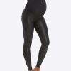 Clothing Spanx | Spanx Mama Faux Leather Leggings Comfy Essentials Very Black