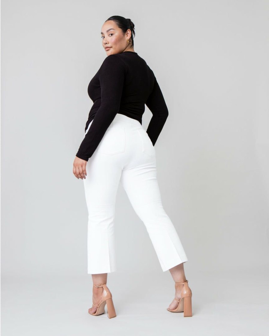 Clothing Spanx | Spanx New On-The-Go Kick Flare Pant With Silver Lining Technology Classic White