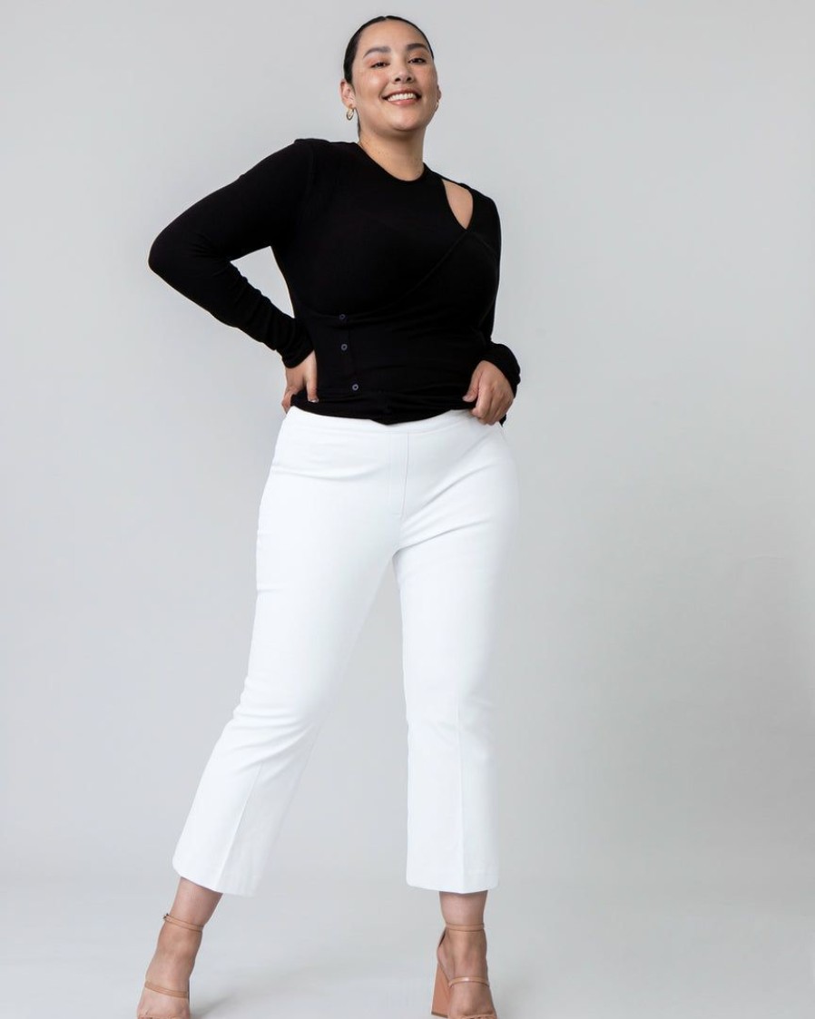 Clothing Spanx | Spanx New On-The-Go Kick Flare Pant With Silver Lining Technology Classic White