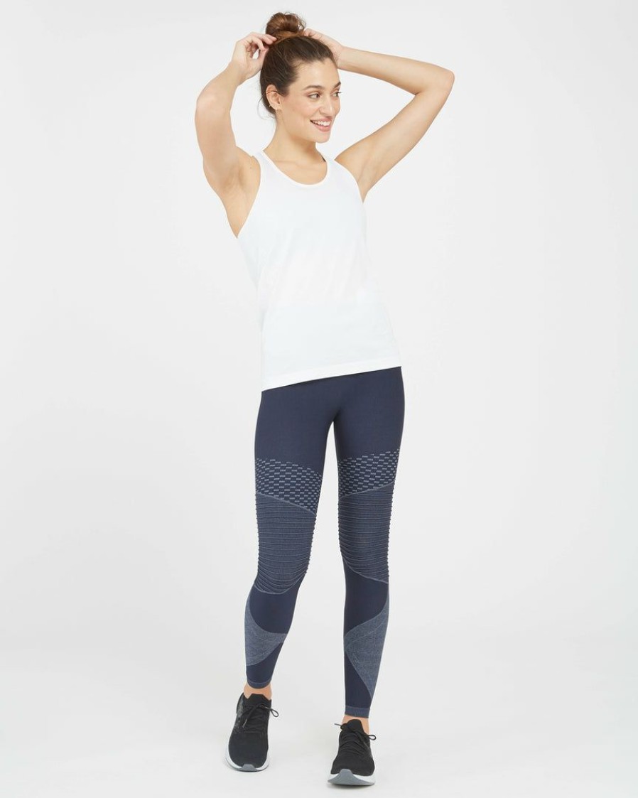 Clothing Spanx | Spanx Comfy Essentials Look At Me Now Seamless Moto Leggings, Indigo Sky