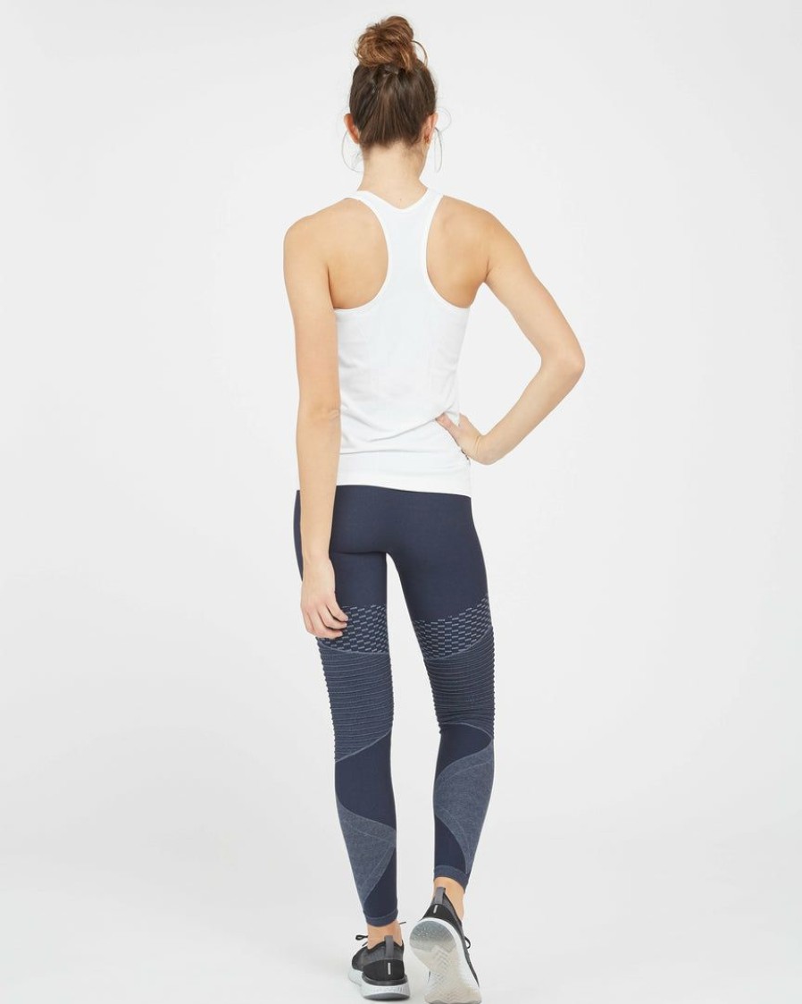 Clothing Spanx | Spanx Comfy Essentials Look At Me Now Seamless Moto Leggings, Indigo Sky